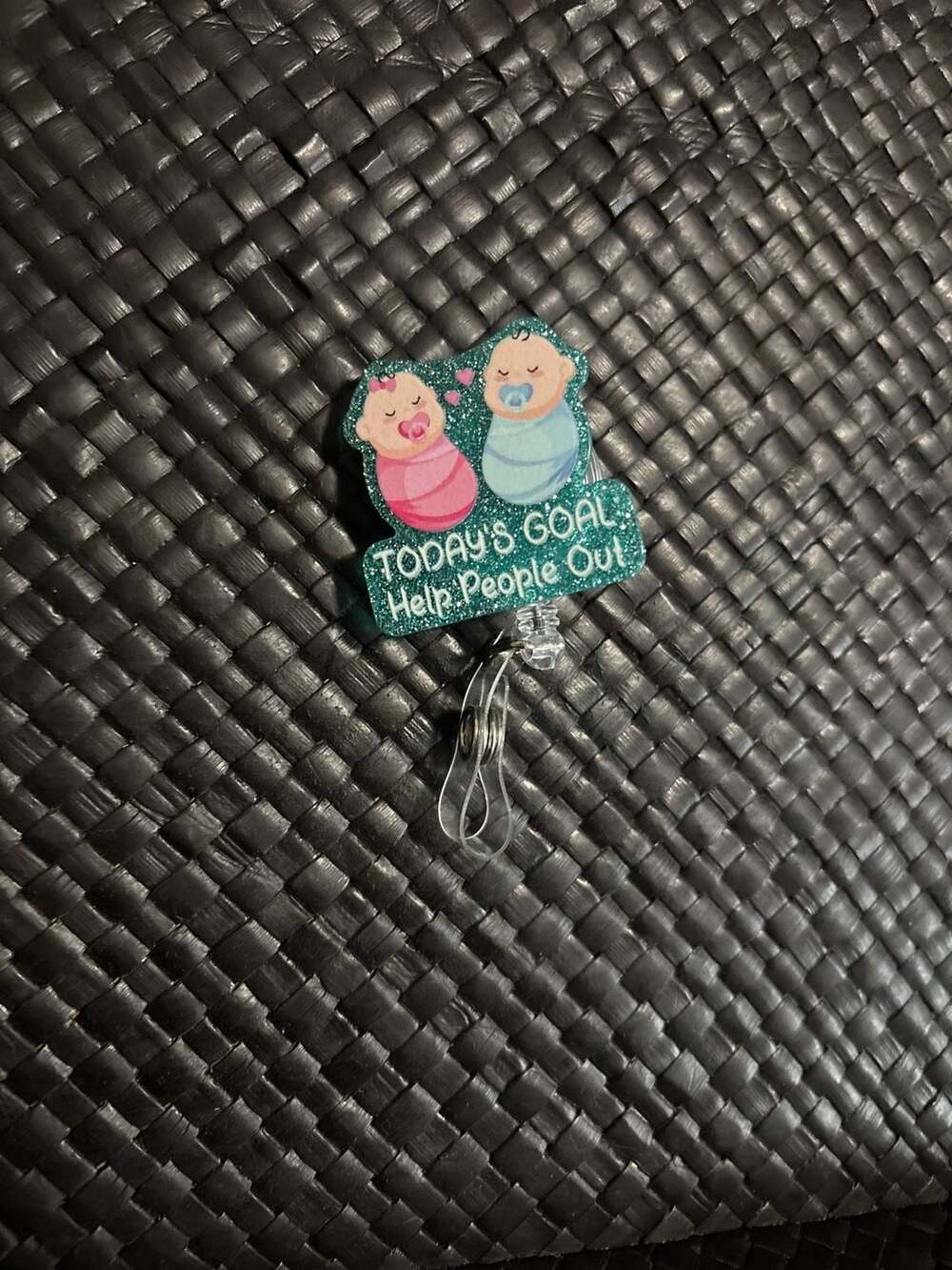 "Today's Goal: Help People Out" Labor and Delivery Retractable Badge Reel